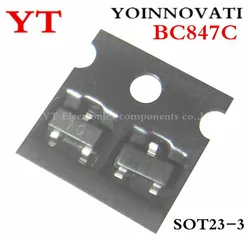 3000pcs/lot BC847C BC847 SOT-23 0.1A 45V IC Best quality.