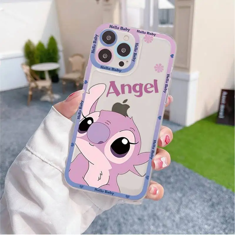 Funda de Silicone Disney Cartoon Lilo & Stitch Phone Case for iPhone 14 11 12 13 Mini Pro Max 7 8 PLUS Case shell Couple Gift