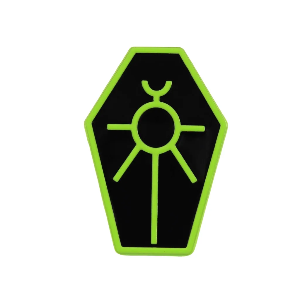 Necron-Logo Emaille-Pin Gotischer Sarg Ankh-Brosche Necrontyr-Zubehör Alien Mechanische Rasse Desktop-Strategie Gamer-Fans Geschenk – Detail 1