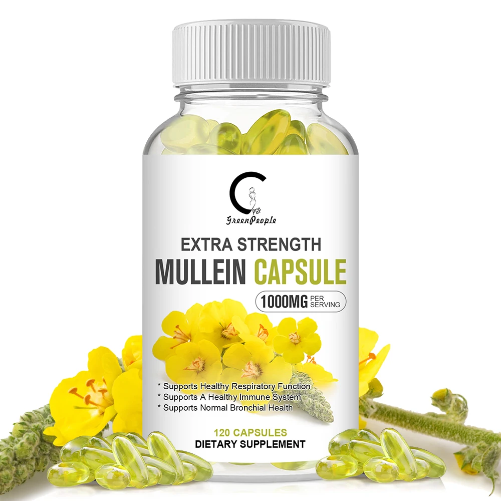 

GPGP Greenpeople Natural Mullein Leaf Capsules Support Respiratory System Health Lung Cleansing And Detoxification Immune Health