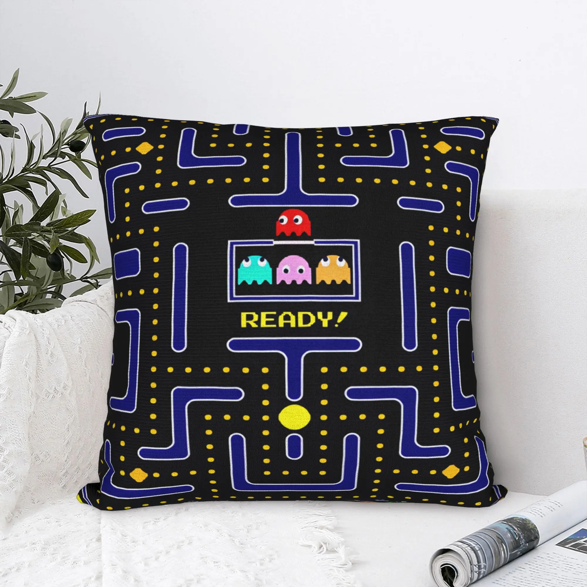 Pac-Man Snack Pillow Cover  Design Cushion Cover Fashion Pillow Case For Sofa Bedroom Home Decor