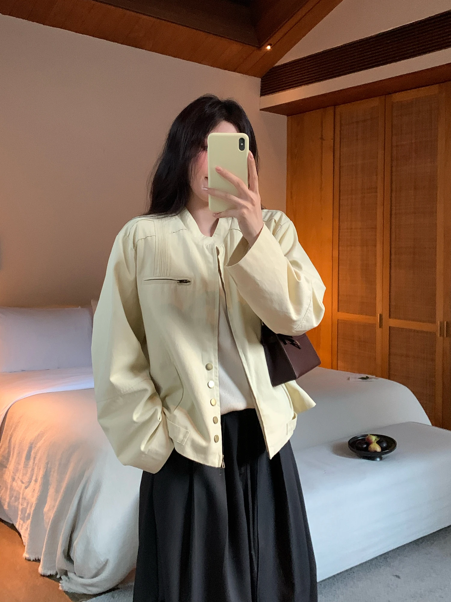 

NAZ Large Size Cotton Jaet Faionable Casual ort Sle High Densi Twill Stand Collar Heavy Weight Autumn Outerwear