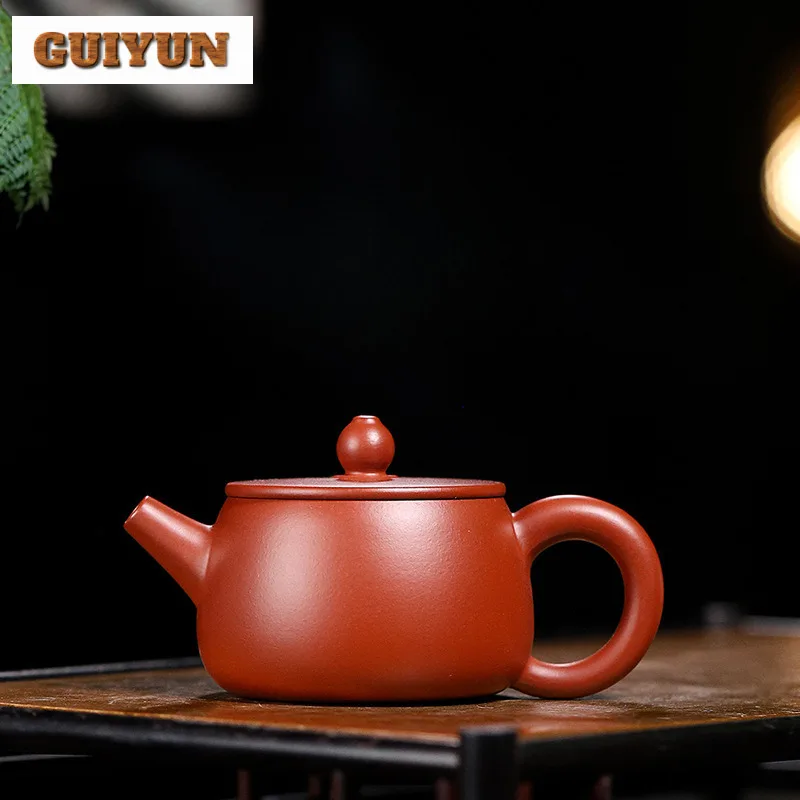 110ml Yixing Purple Clay Teapot Handmade Flush Cover Large Caliber Pot Raw Ore Dahongpao Mud Kettle With Infuser Zisha Tea Set