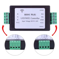 H801 WIFI LED Controller Input 5CH * 4A output per 5050 2835 3528 SMD RGB /RGBW LED Strip Light Tape Ribbon DC5-24V