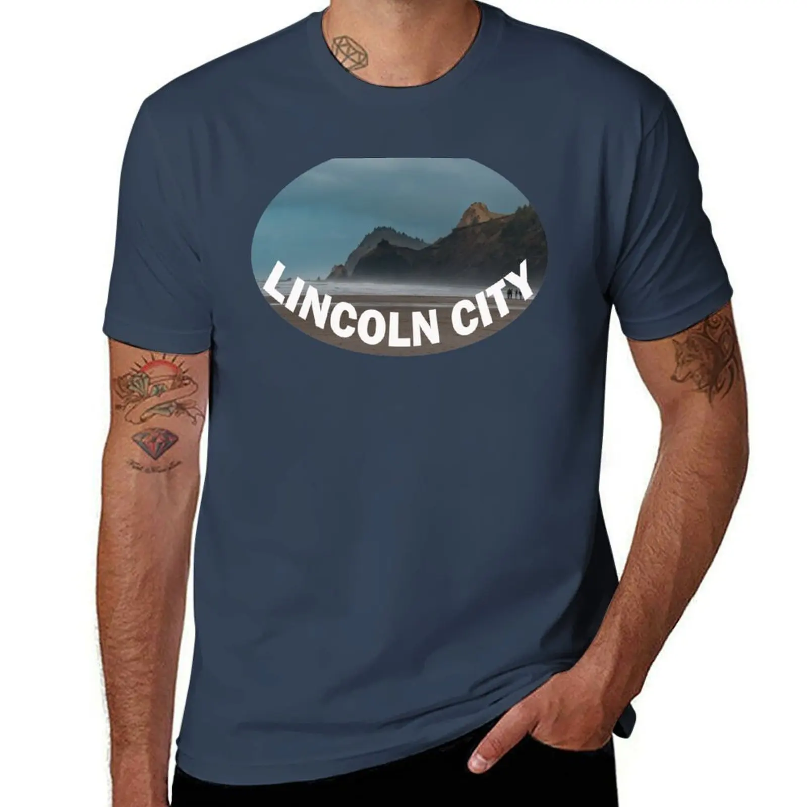 Oregon Lincoln City, T-Shirt Work Duty Casual T-Shirt