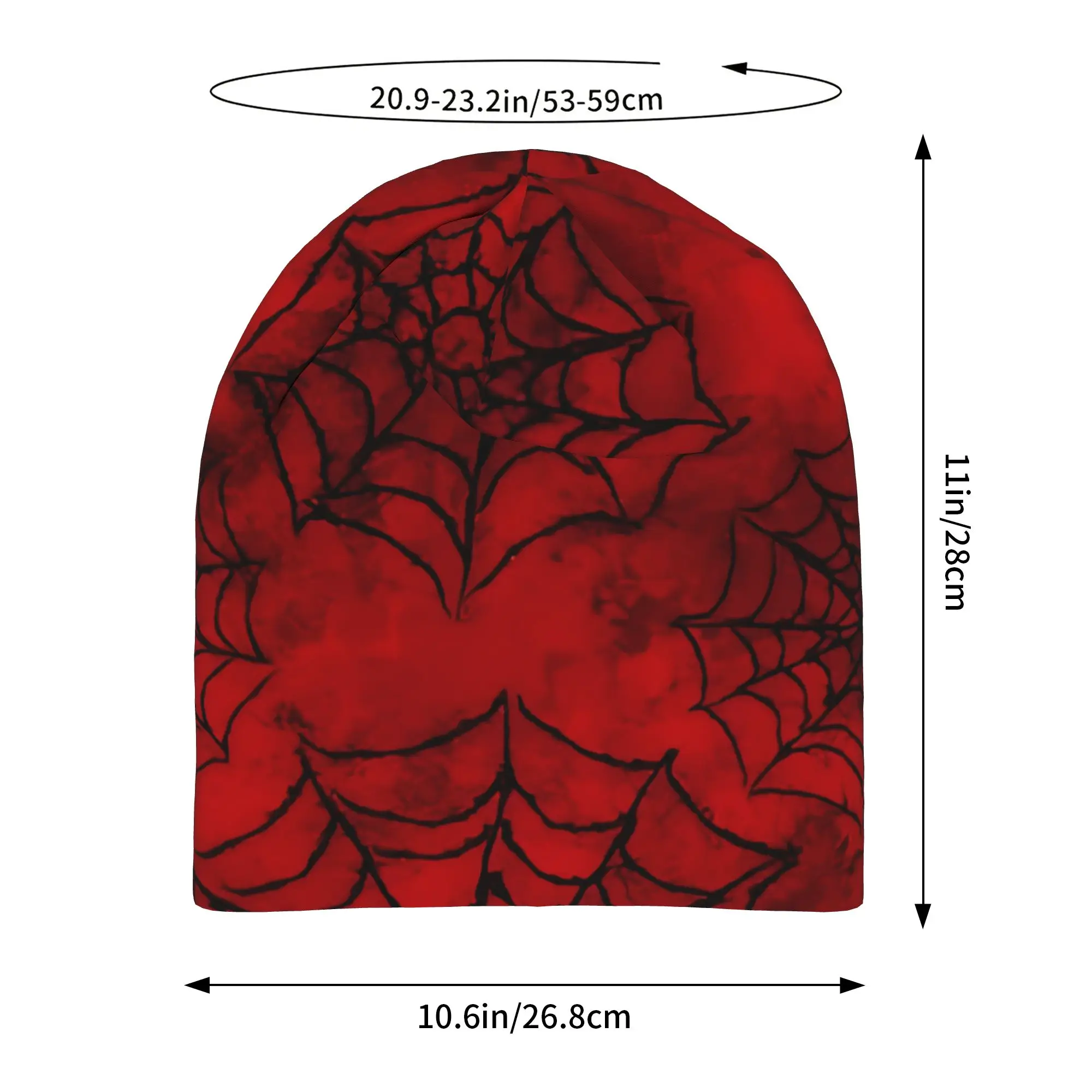 Red Cobweb Round Spider Web Pattern Hat Fashion Caps Men Women  Skullies Beanies Ski Caps Soft Bonnet Hats