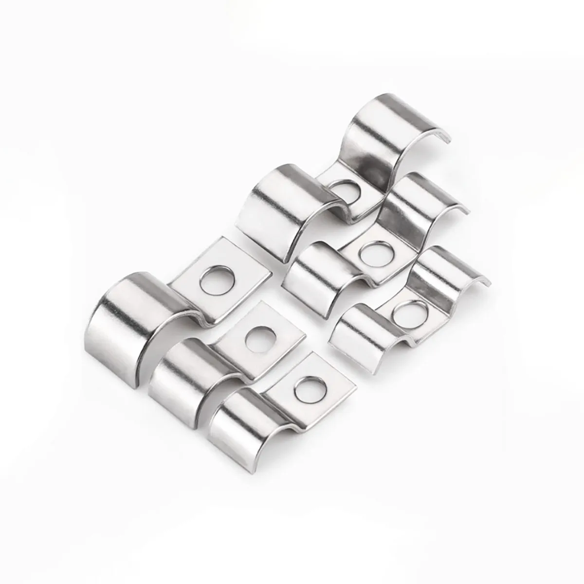 304 Stainless Steel Pipe Clamp, P-Type, Single Hole Riding Card, Half Code, Single