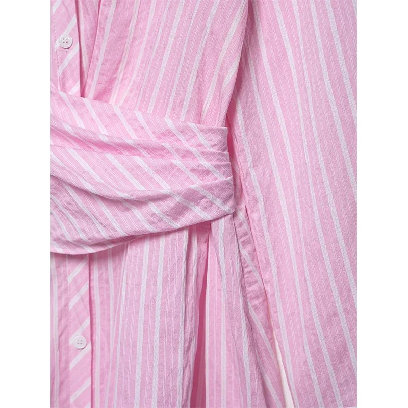 Nowa moda damska Seksowne sukienki w paski w jednolitym kolorze Sukienka z długim rękawem w stylu plażowym Kobiece eleganckie sukienki imprezowe