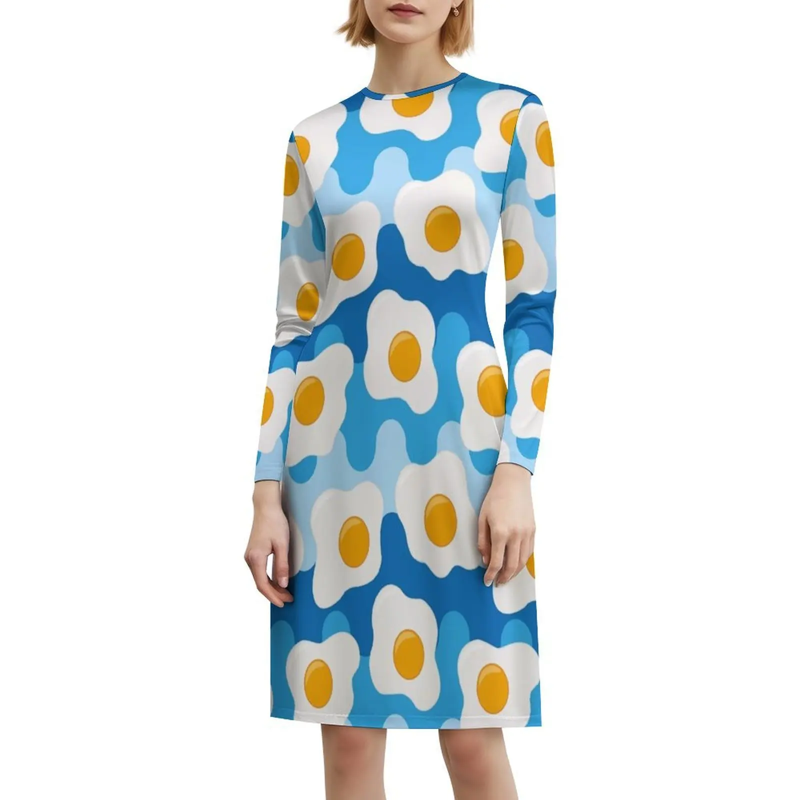 نمط البيض المقلي المرأة الهيب هوب الشارع الشهير اللباس الرسم طباعة حزب نادي ارتداء البيض المقلي البيض الصيف أكل الأزرق الغذاء #6