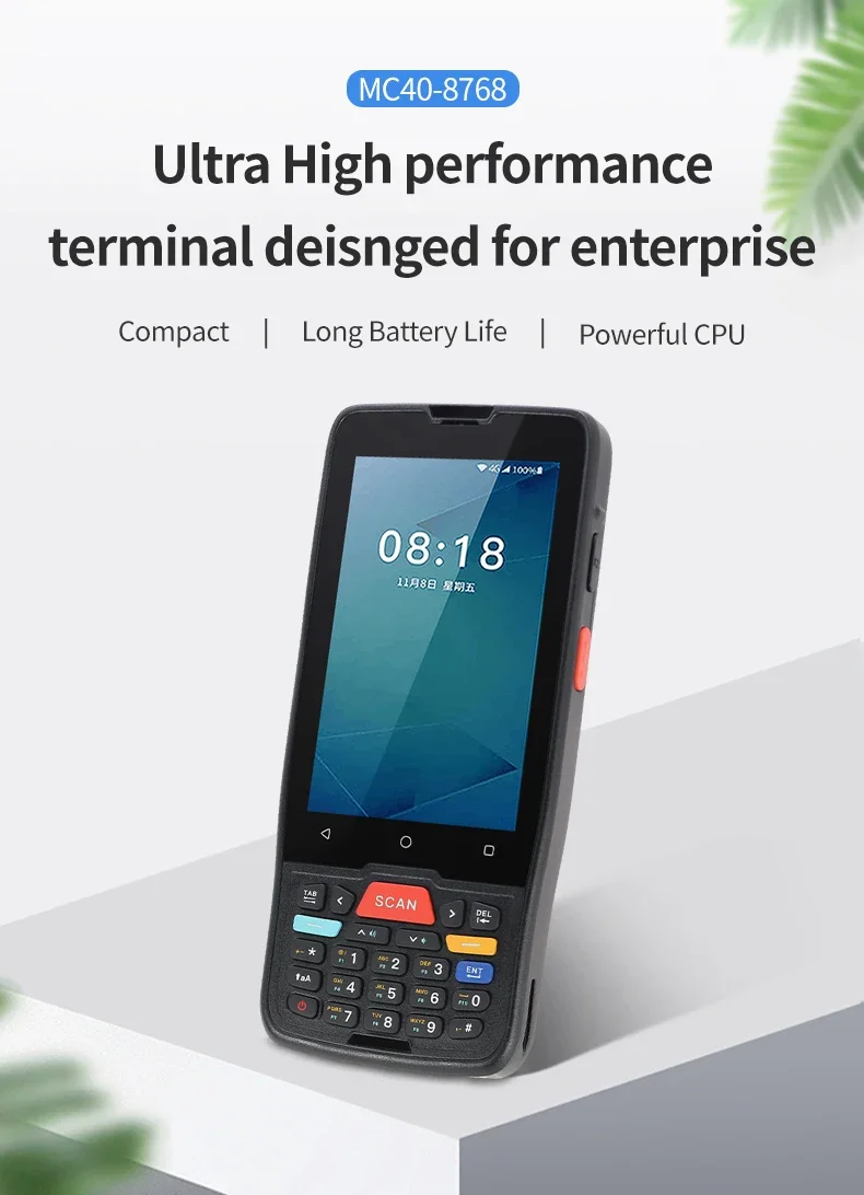Google Playstore PDA NFC Android12 Handheld Terminal 1D/2D Scanner 4-Core 4-Inch Touch Screen Data Collection WIFI 4G USB
