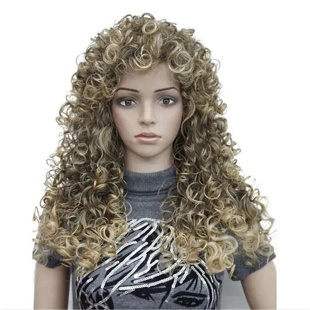 

Трансграничный риканский парик с маленькими завитками, женские длинные вьющиеся волосы, взрывная голова, химическое волокно, полный головной убор, искусственные волосы