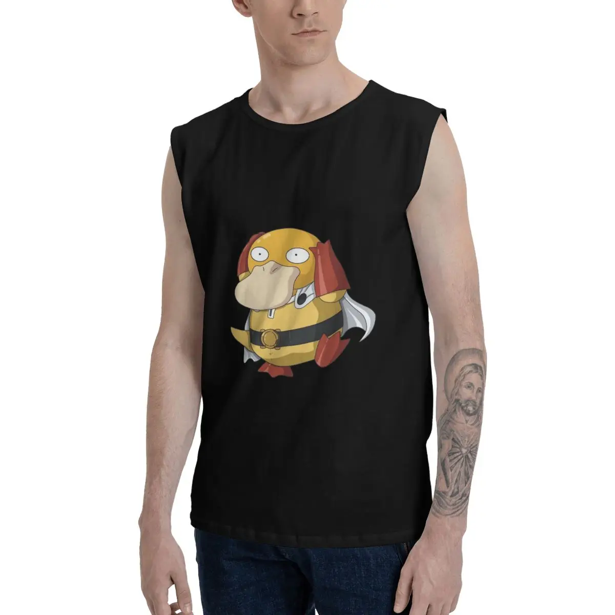 Psyduck 100% pure cotton wide shoulder vest for men in summer, loose fitting, camisole, hurdle, sleeveless fitness sports