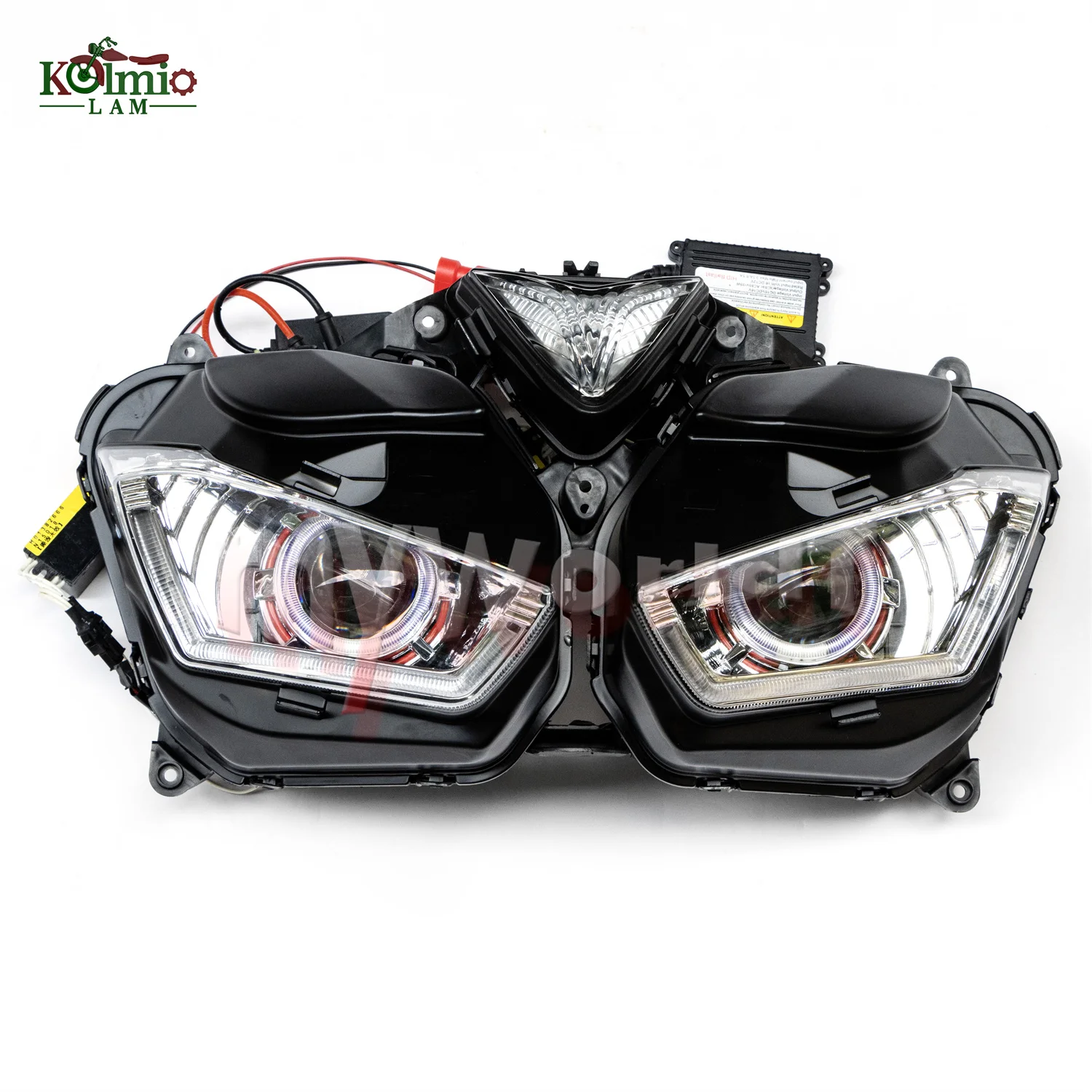 Fit For YAMAHA YZF R25 R3 2013 - 2018 Motorcycle Headlamp With Angel Devil Eyes HID Projector Headlight YZFR3 YZFR25 2014 2015