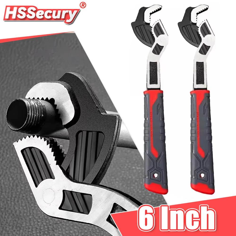 6 Zoll multifunktion aler verstellbarer Rohrs chl üssel Schneller selbst einstellender Griff Auto-Schnell schlüssel für Auto fahrräder, Sanitär reparaturen