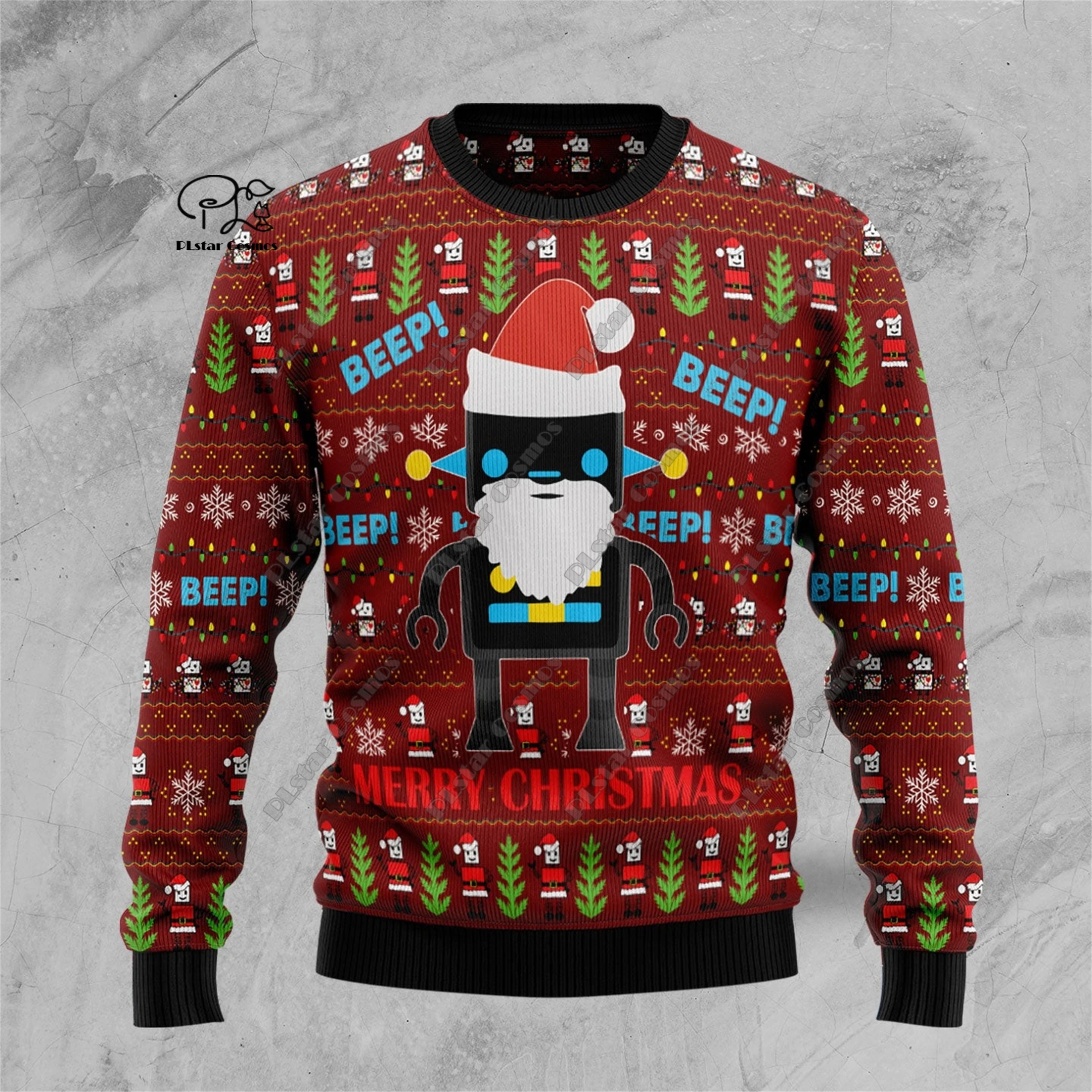 新しい 3D プリント動物カスタムシリーズかわいいクリスマスパターン醜いセーターストリートカジュアル冬スウェットシャツ S-103