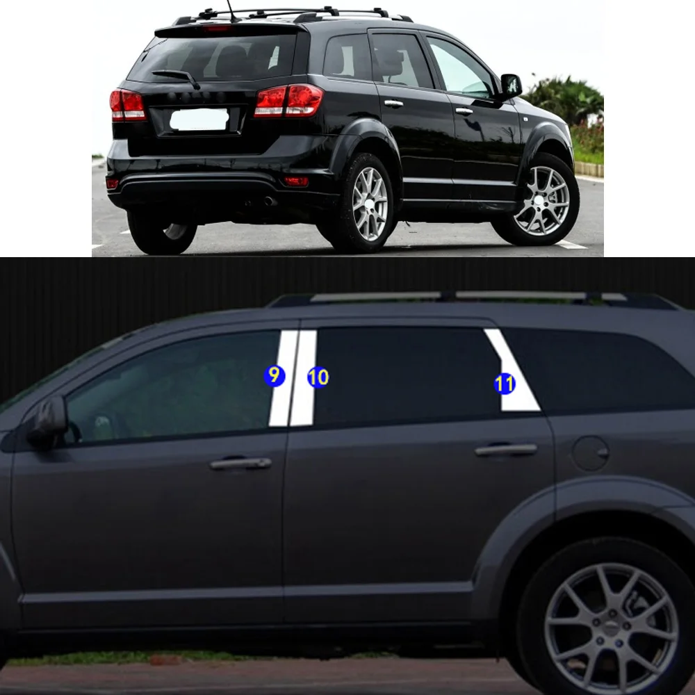 Car Sticker Garnish Pillar Window Middle Strip Trim Frame Hoods For Dodge Journey 2009 2010 2011 2012 2013 2014 2015 2016