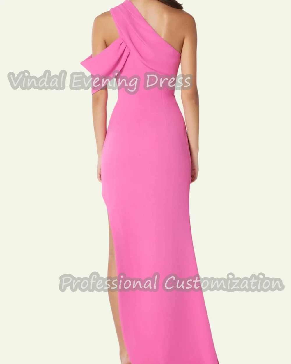 Vindal Dress Straight One Shoulder Floor Length luxurious Crepe Ruffle Built-in Bra Elegant Short Sleeves Saudi For Woman 2024