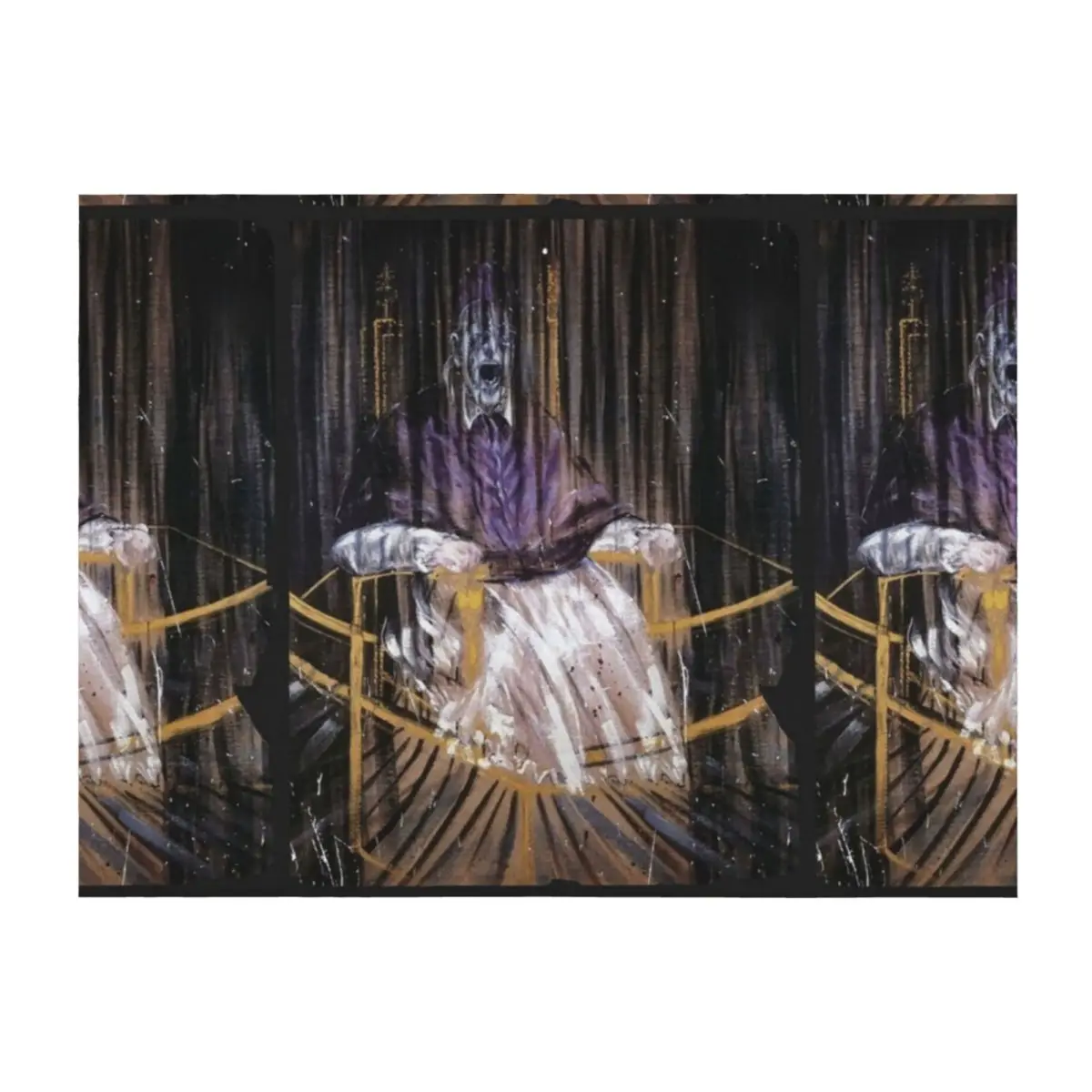 

Study after Velázquez's Portrait of Pope Innocent X by Francis Bacon Throw Blanket Luxury St Thin decorative Blankets