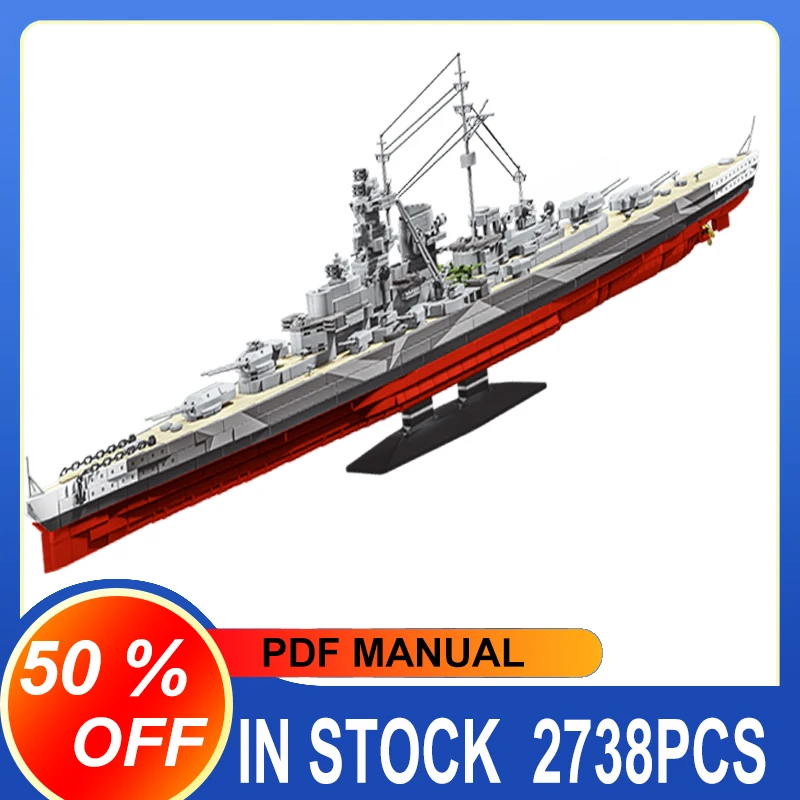 12GO 2738 шт. MOC немецкий линкор Второй мировой войны военные строительные блоки кирпичи сборка DIY игрушки для детей подарочный набор 12GO 2738 шт. MOC немецкий линкор Второй мировой войны военные строительные блоки кирпичи сборка DIY игрушки для детей подарочный набор