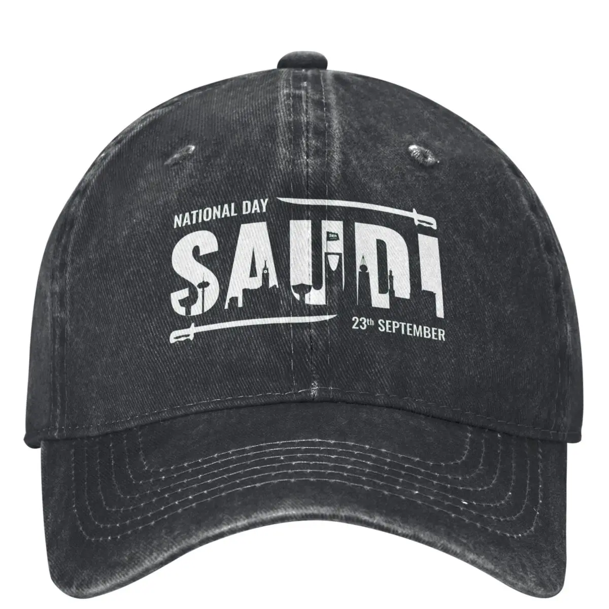 Czapki baseballowe unisex z okazji Dnia Narodowego Syberyjskiego Królestwo Arabii Saudyjskiej Vintage Distressed Washed Casquette Dad Cap Regulowana