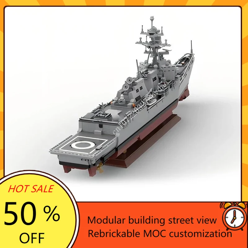 2733PCS New 1:200 Arleigh Burke-class guided-missile destroyer Model World Military Building Blocks Toys for Kids Bricks Gifts