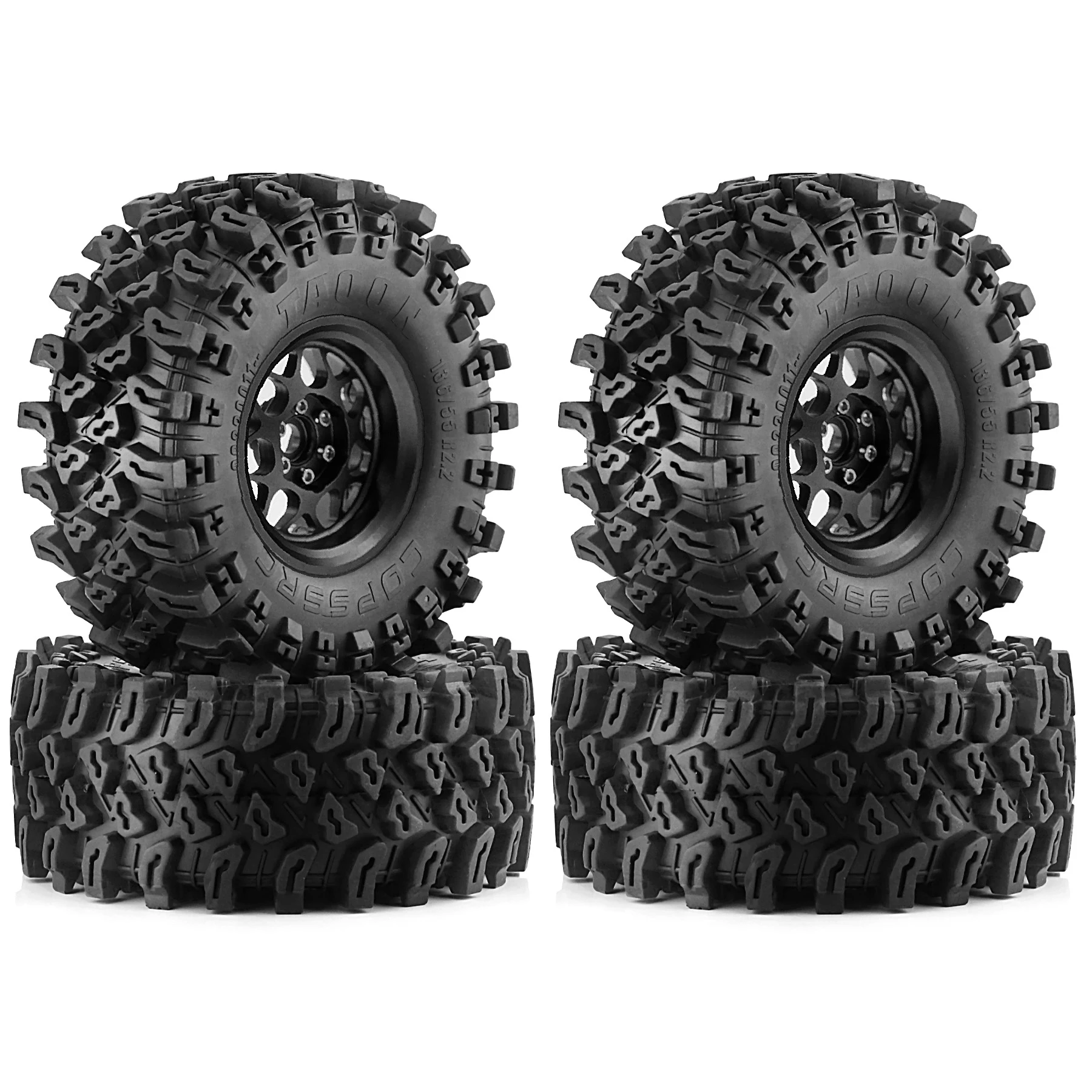 2.2 Inch Metal Beadlock Wheels Tires Upgrade Parts for 1/8 1/10 RC Crawler KM5 YK4082 YK4083 SCX10 RBX10 RR10 TRX4 Off-Road Car