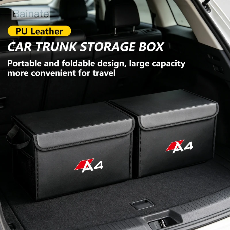 Image of Auto-Kofferraum-Aufbewahrungsbox, Für AUDI A4 B6 8ed B7 B8 B9 2015-2025 Tragbare Faltbare Großraumige Auto-Organizer Innenausstattung