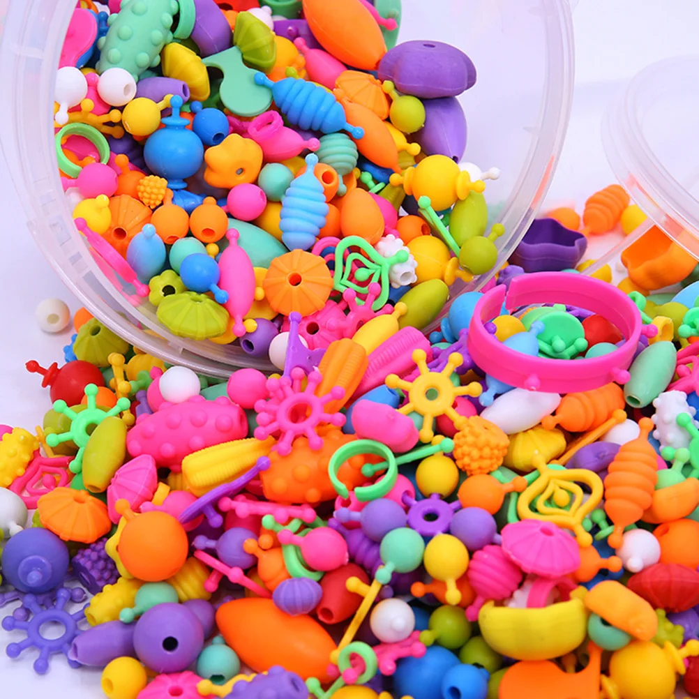485 pçs diy contas para fazer jóias kit de artesanato sem fio crianças artesanal colar pulseira conjunto cores misturadas padrões