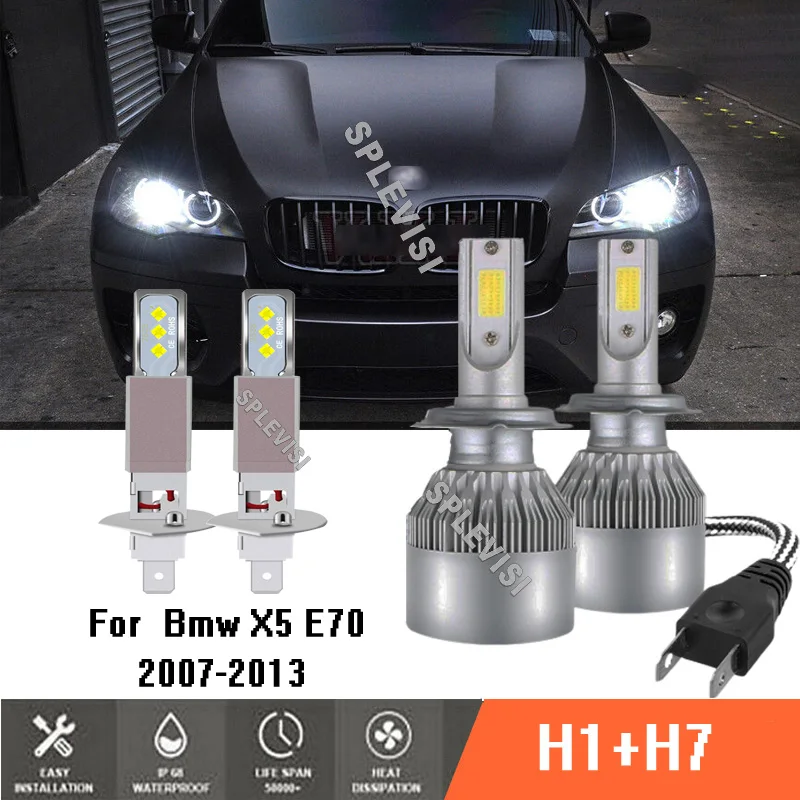 

4x H1 H7 White Xenon Headlight Bulbs 499 Upgrade 448 12v Hid Car For Bmw X5 E70 2007-2013 2008 2009 2010 2011 2012 2013