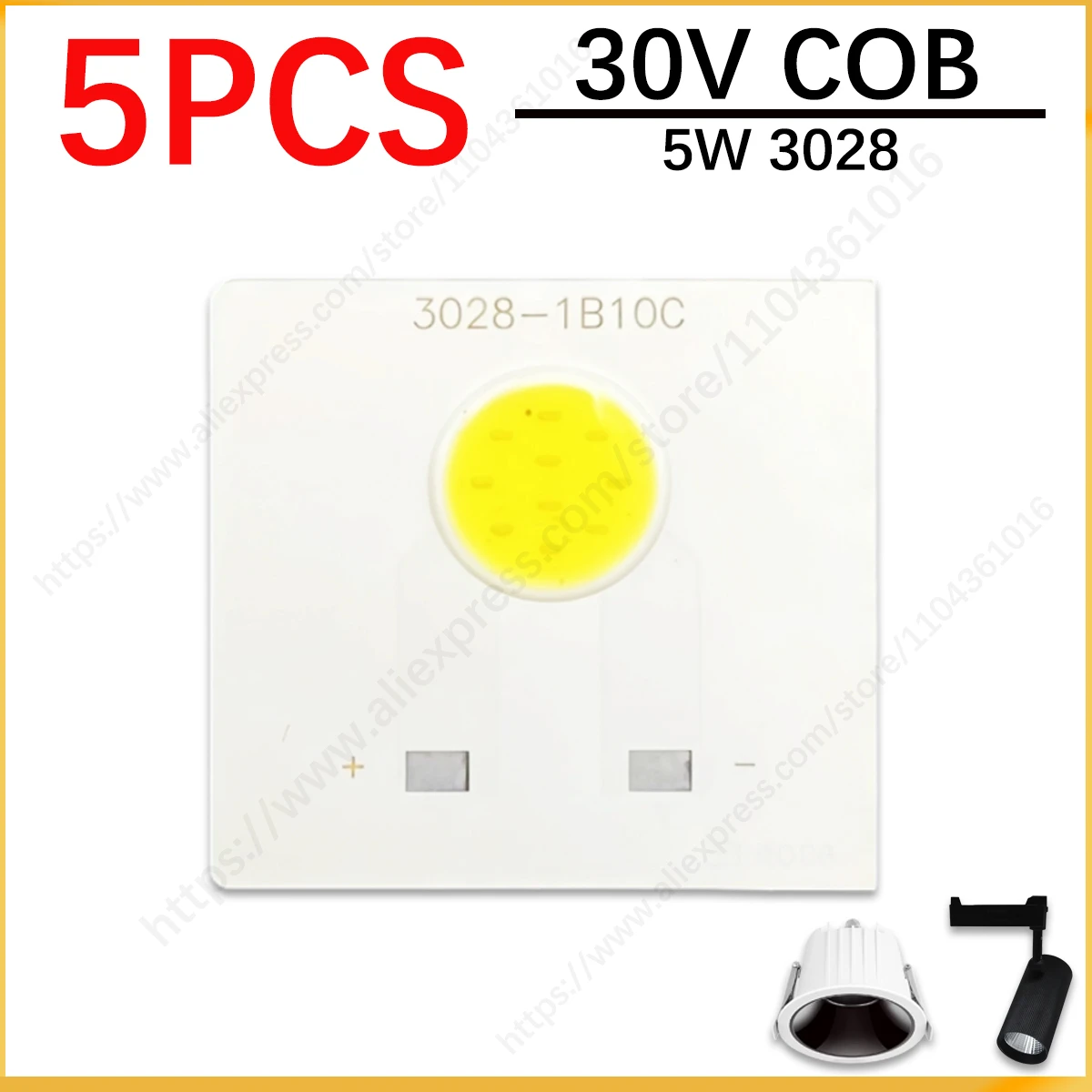 5-50Pcs 5W 30V 150ma Cool White LED Chip Light Spotlight Downlight Lamps COB Light Bulb Beads Integrated Surface Chips