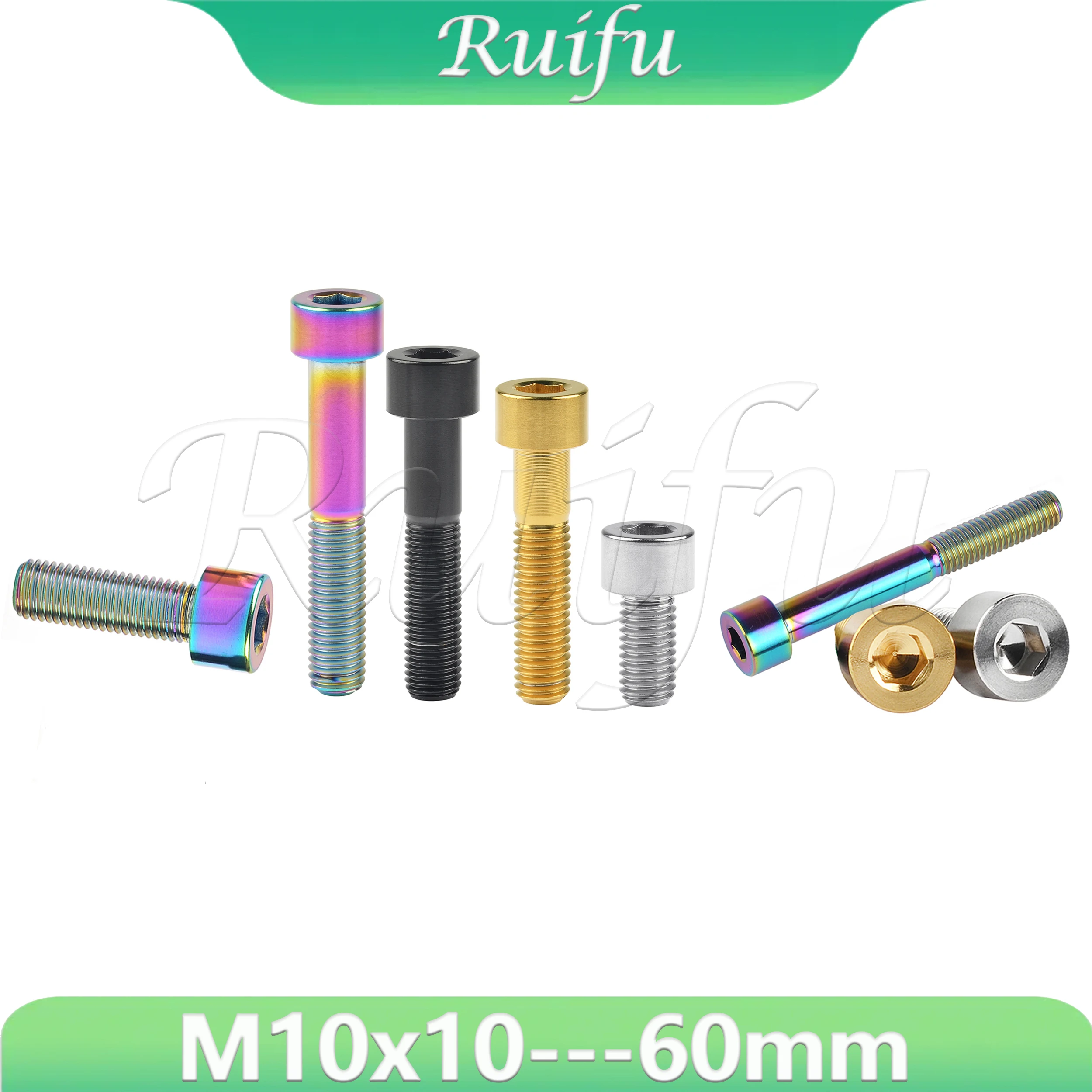 

Ruifu Titanium BoltM10x20 25 30 35 40 45 50 55 60mm Square Head 1.25/1.5mm Pitch Hexagon Socket Screw Ti Fasteners