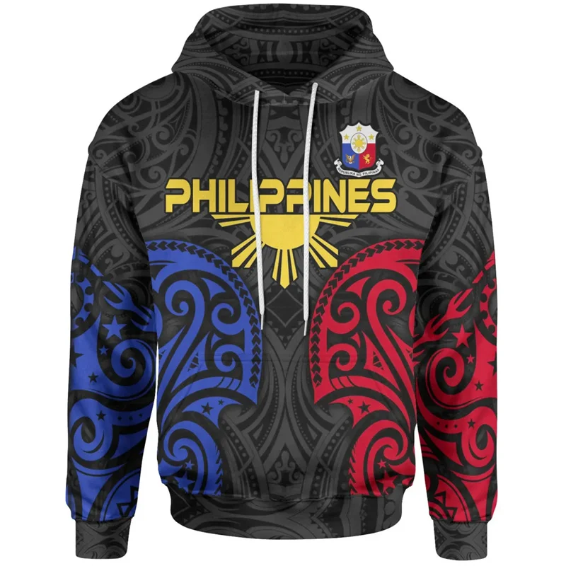 

3D Printing Philippines Filipinos Polynesian Tattoo Lapu Lapu Sun Tribal Hoodies For Men Kid Fashion Hooded Hoody Retro Pullover