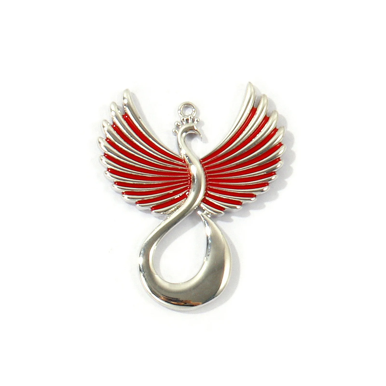 1 Stück Mehrfarbiger Emaille-Phönix-Anhänger, Mythisches Tier, Messing-Charms für DIY-Halsketten, Ohrringe, Schmuckherstellung, Großhandel, 4x3,3 cm – Detail 4