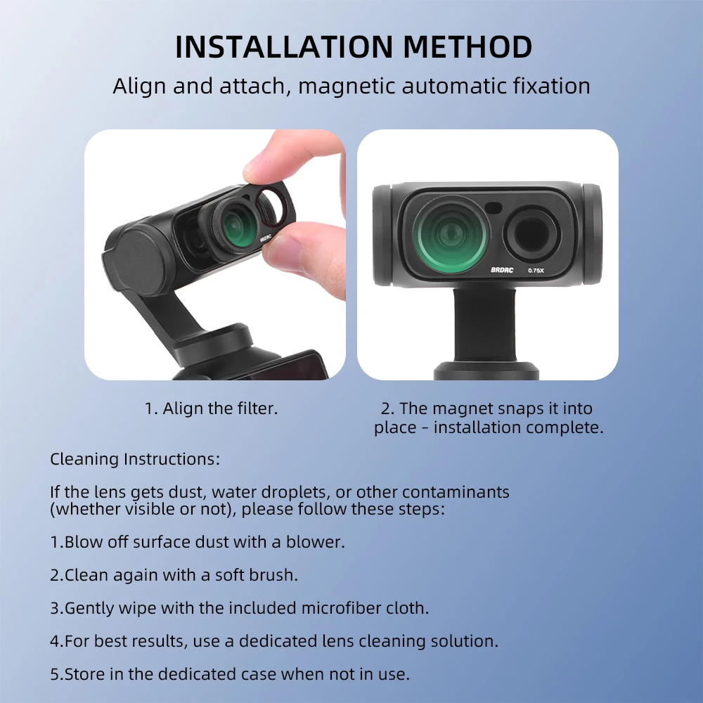 Weitwinkel-Filter für Insta360 Luna Ultra 0,75X 115 Grad HD-Glas Magnetfilter Objektiv Ölbeständig Staubdicht Kamerazubehör – Detail 12
