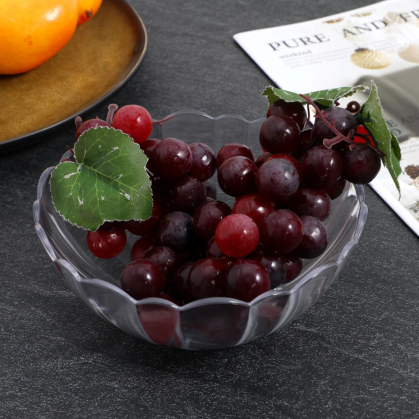 

Food Party Serving Bowls Transparent Salad Clear Decorative Round Fruit Dessert Display Container