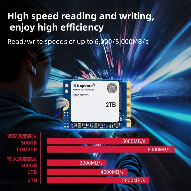 كينجستون NV3 500 جيجابايت 1 تيرابايت 2 تيرابايت M.2 2230 PCIe 4.0 NVMe SSD |   ما يصل إلى 6000 ميجابايت/ثانية و0S21011 128 جيجابايت - سطح البث، الكمبيوتر المحمول، متوافق مع سطح المكتب