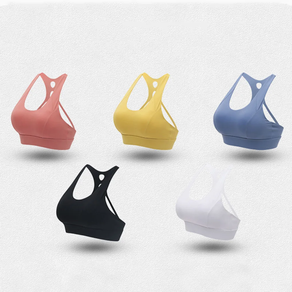 حمالة صدر رياضية للنساء، ملابس علوية للتمرين في صالة الألعاب الرياضية قابلة للتعديل، مقاس M، باللون الأبيض #5