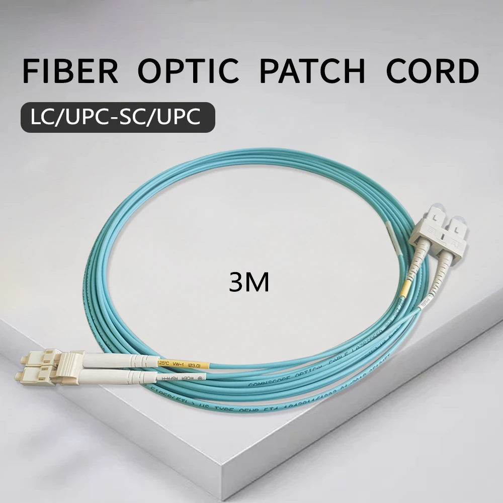 

Fiber Optic Internet Cable 3M LC/UPC-SC/UPC OM3 LSZH Multi-Mode Double Core Converter Patch FTTH 1.8mm Cord Extension Cable