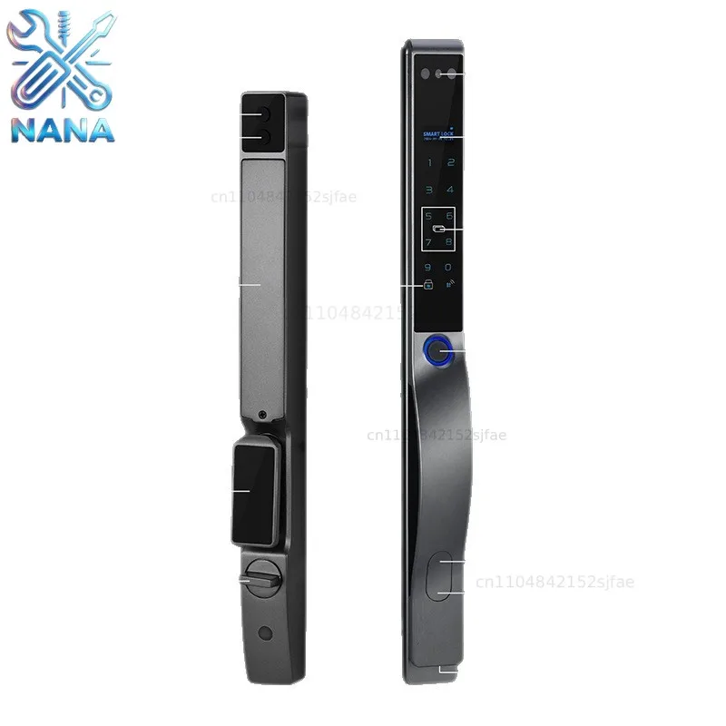 Automatic broken bridge aluminum fingerprint lock anti-theft door cat eye face visual intercom recognition smart lock outdoor wa