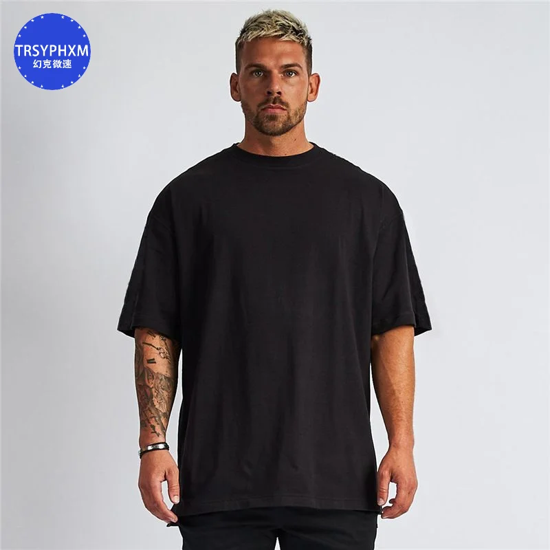 

TRSYPHXM 2024.9.14 new Plus size solid color blank loose fit fit fitness sports breathable short sleeved men's T-shirt