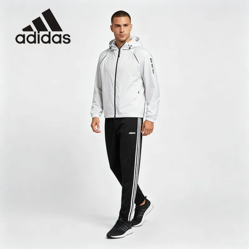 Adidas Multi-Sport Wind Suit Quick Dry Shell Jacket Slim Ankle Joggers Gym Running Casual Daily Outfit One Set JM6232 + EI9761