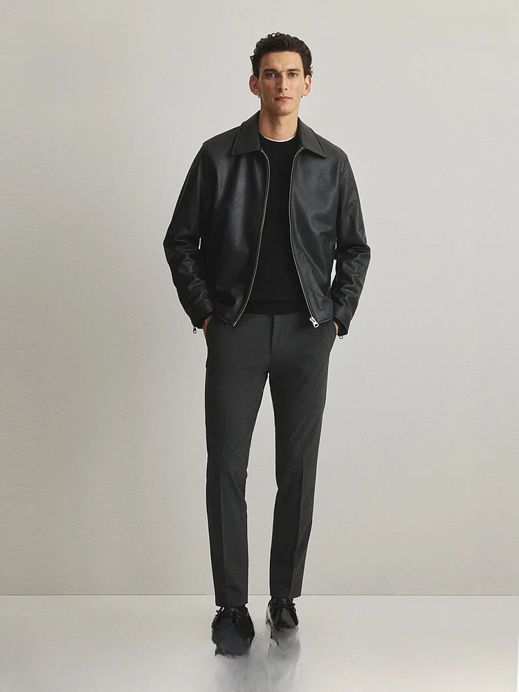 

H&M Men's Casual Trousers Spring e Tube Pants Commute Profional Faionable Long Polyester Viscose Spandex Blend