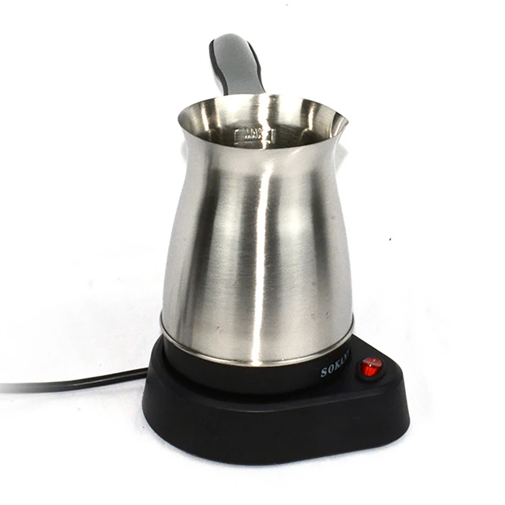 Máquina de café elétrica em aço inoxidável, Utensílios Espresso, Grego Turco, Moka Pot, Máquina de café, Eletrodomésticos, 600W, 220V