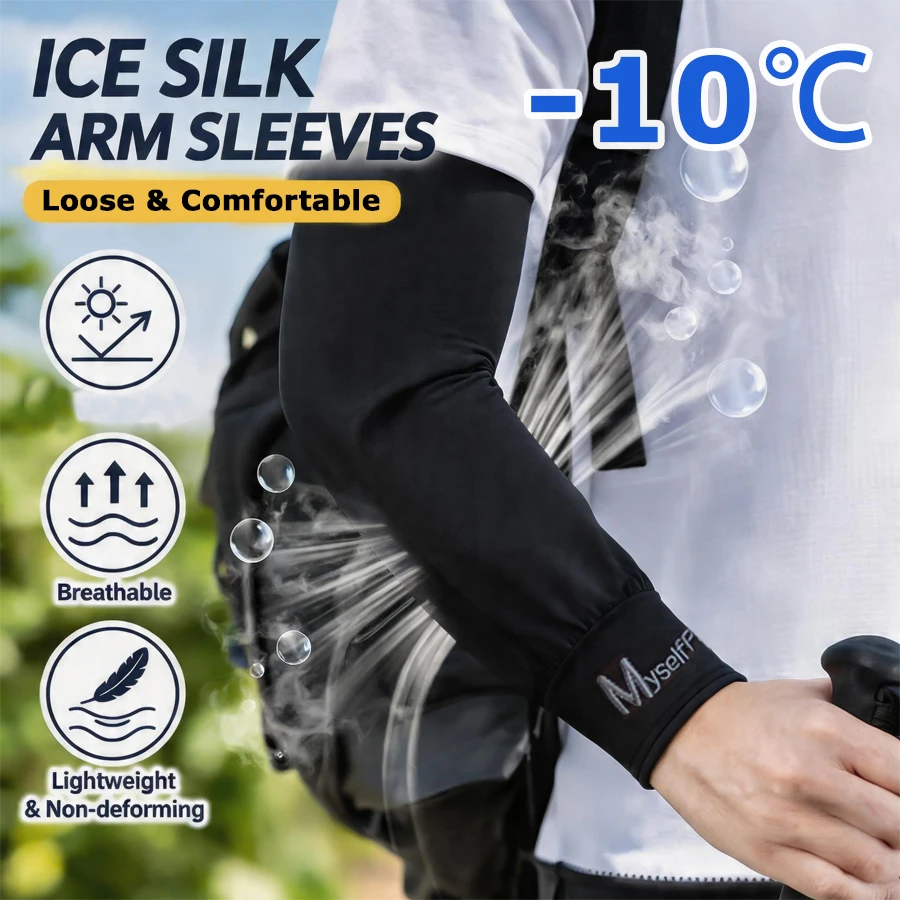 

Summer Cooling Arm Sleeves Breathable Outdoor Sports Sleeves Fashion High Elastic Arm Protectors for Men