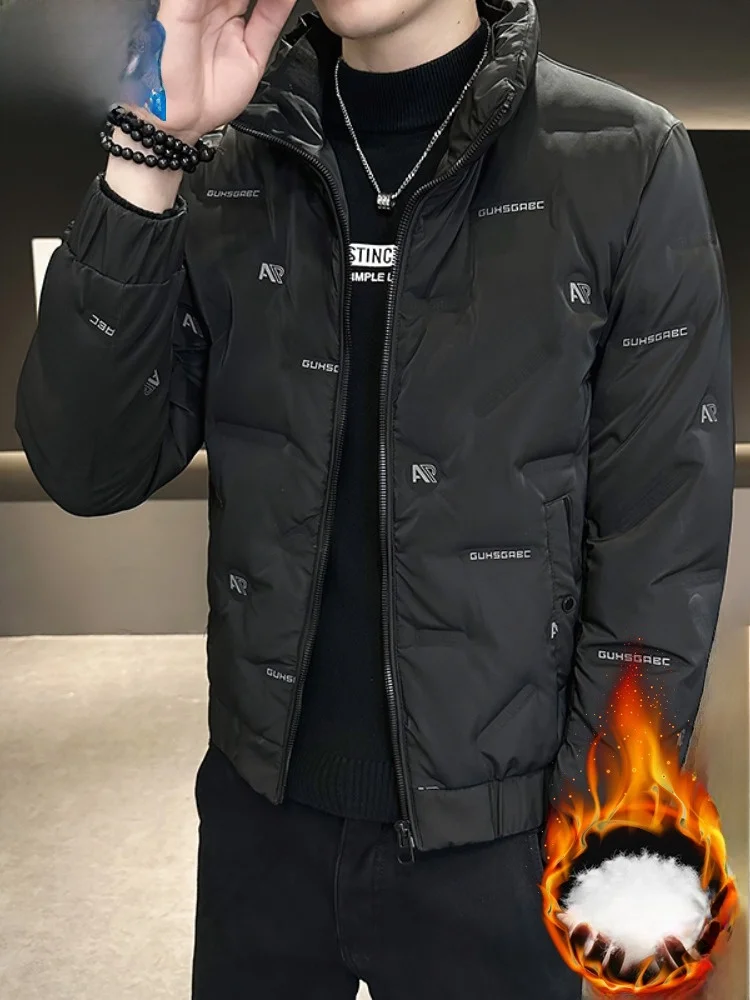 

Paul Men's Winter down Jaet Stand Collar White Du Feather Outdoor Sports Casual Warmth Youth Coat Faionable Urban Sle