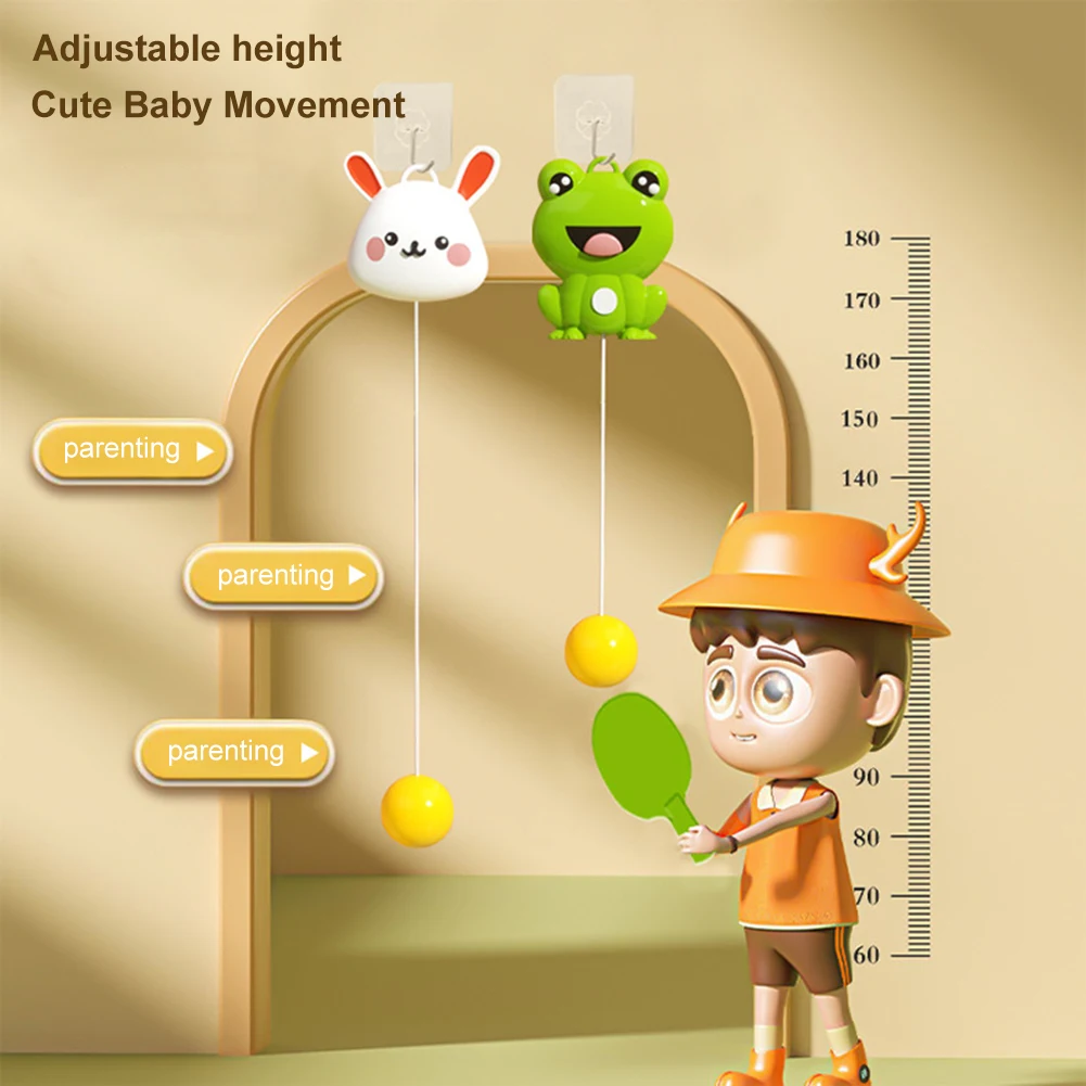 휴대용 교수형 탁구 공 장난감 부모-자식 상호 작용 탁구 공 트레이너 어린이를위한 손 눈 조정 어린이