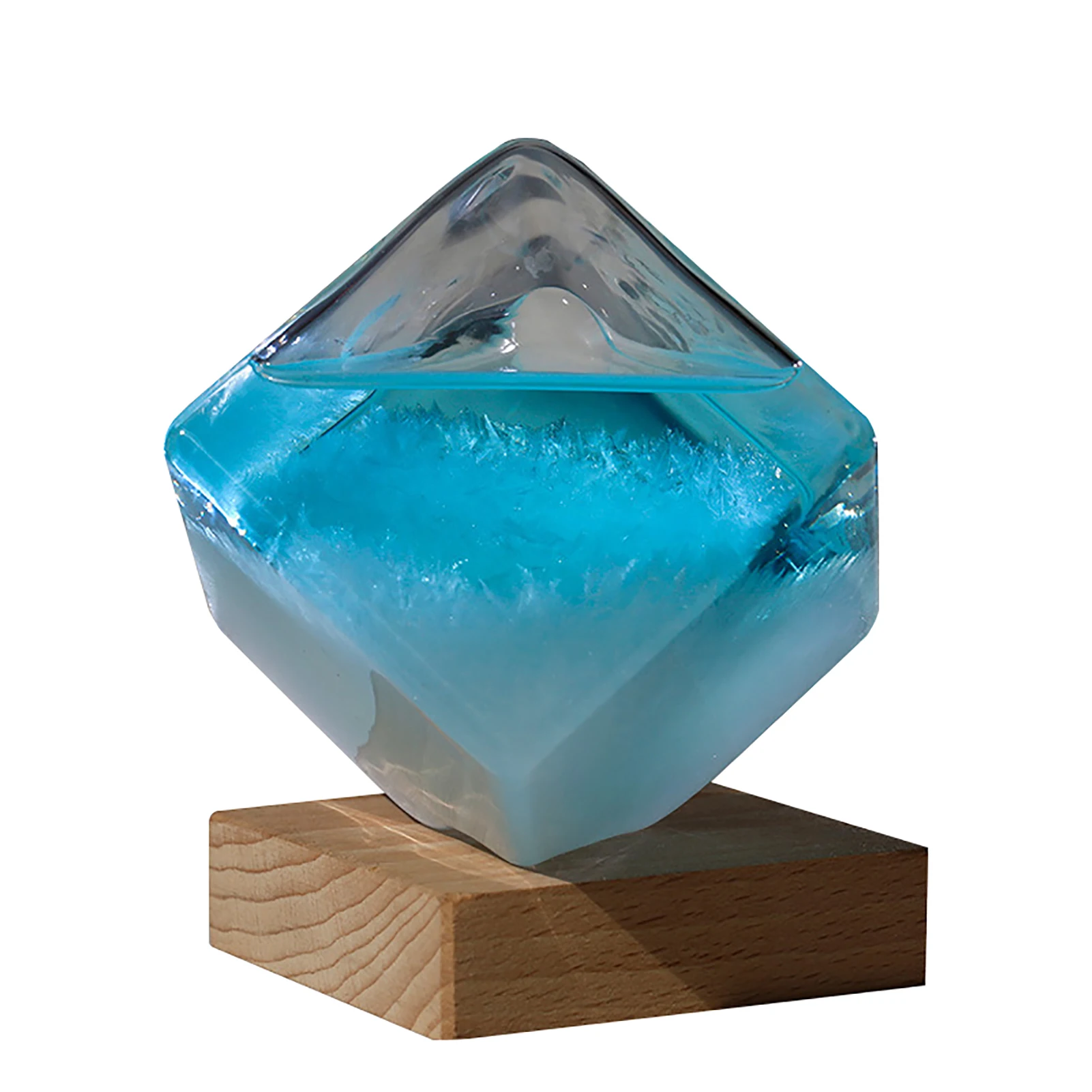 

Weather Storm Cube With Base Weather Forecast Crystal Storm Glass Water-Cube Glass Desktop Decor