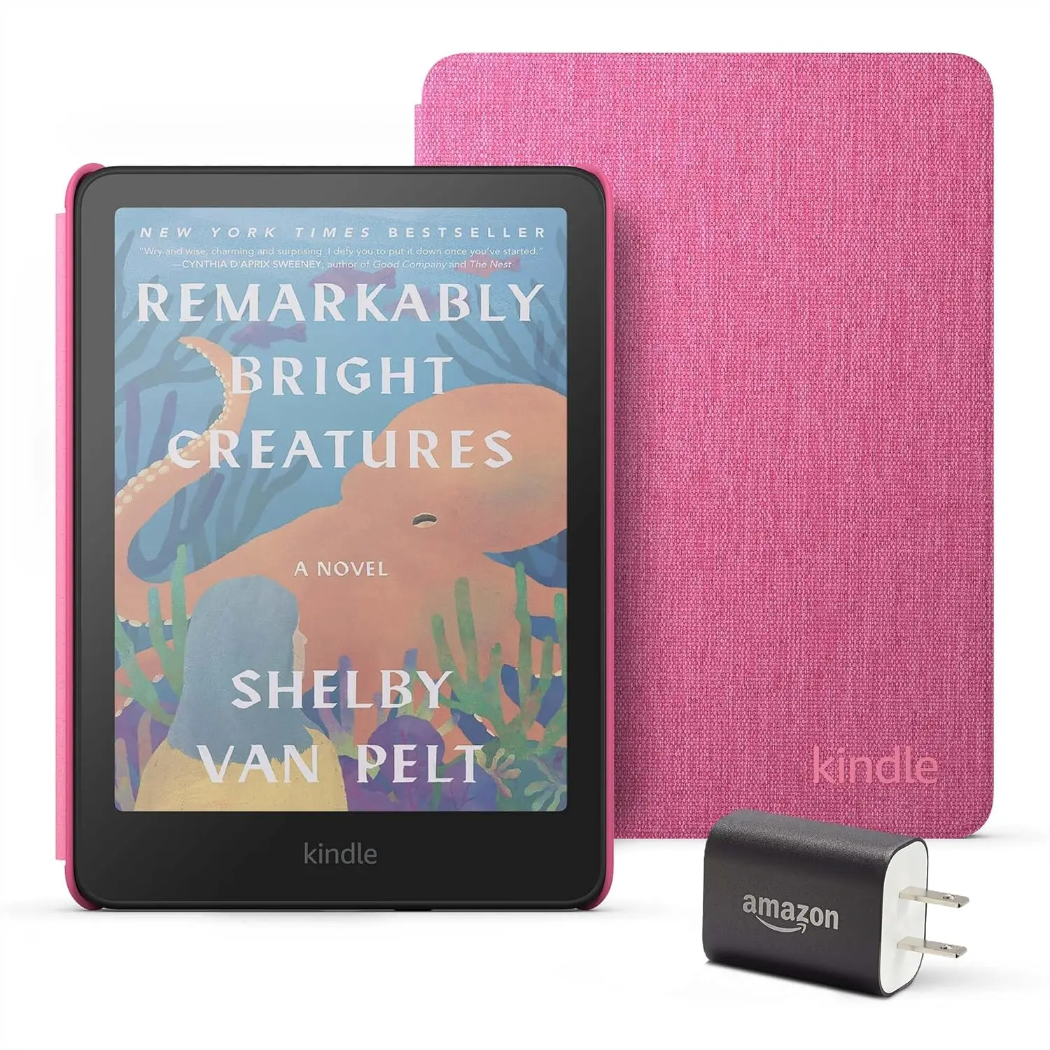 Kindle Colorsoft Essentials Bundle: 16GB Color Display, Fabric Cover, Power Adapter