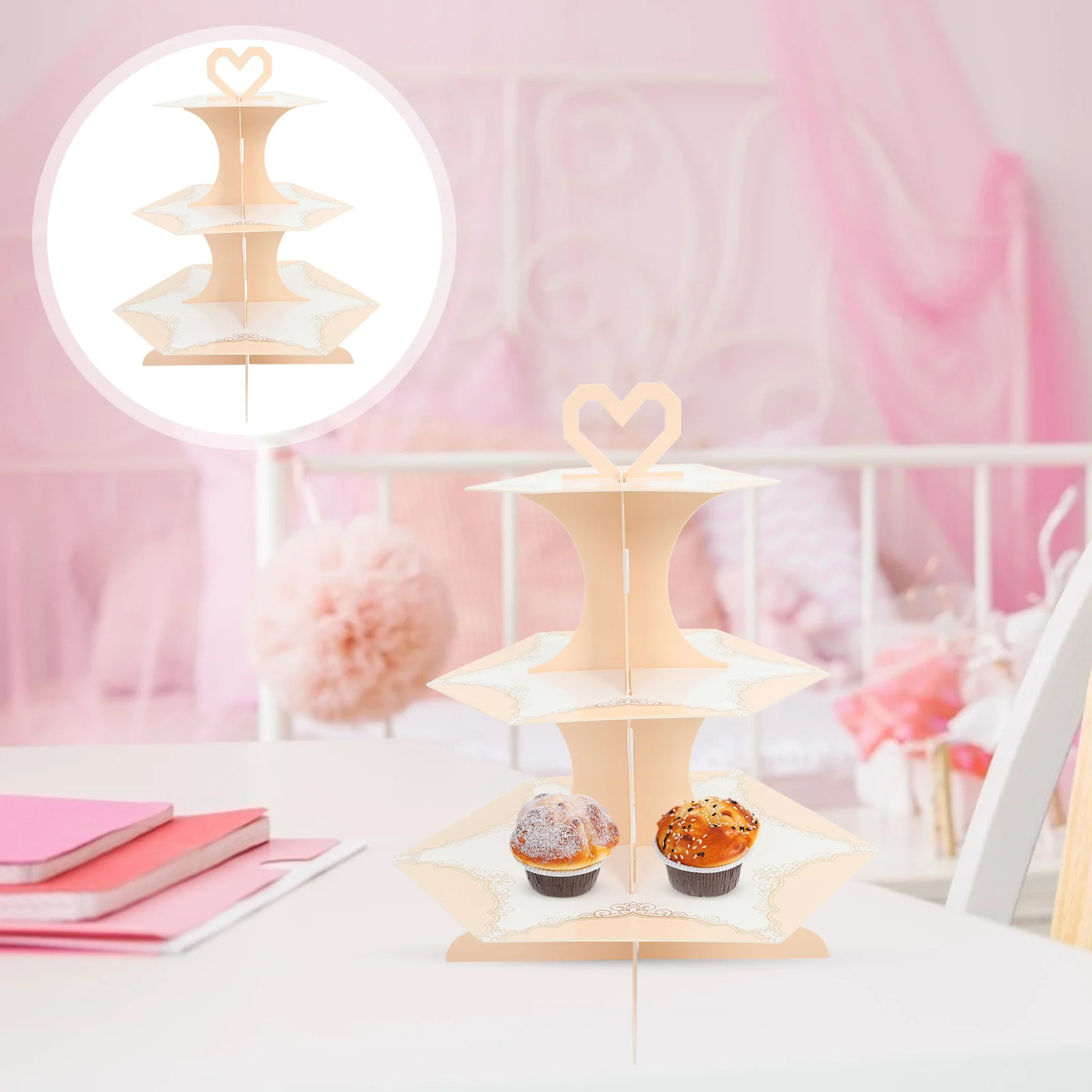 

3 Tier Stand Butterfly Stand Decorative Dessert Holder Birthday Paper Cake Stand Desktop Stand Candy Cupcake Stand Cupcake