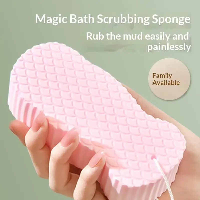 Super Soft Exfoliating Bath Sponge with Hanging Rope Deep Cleansing Skin-Friendly for Home Bathroom Use